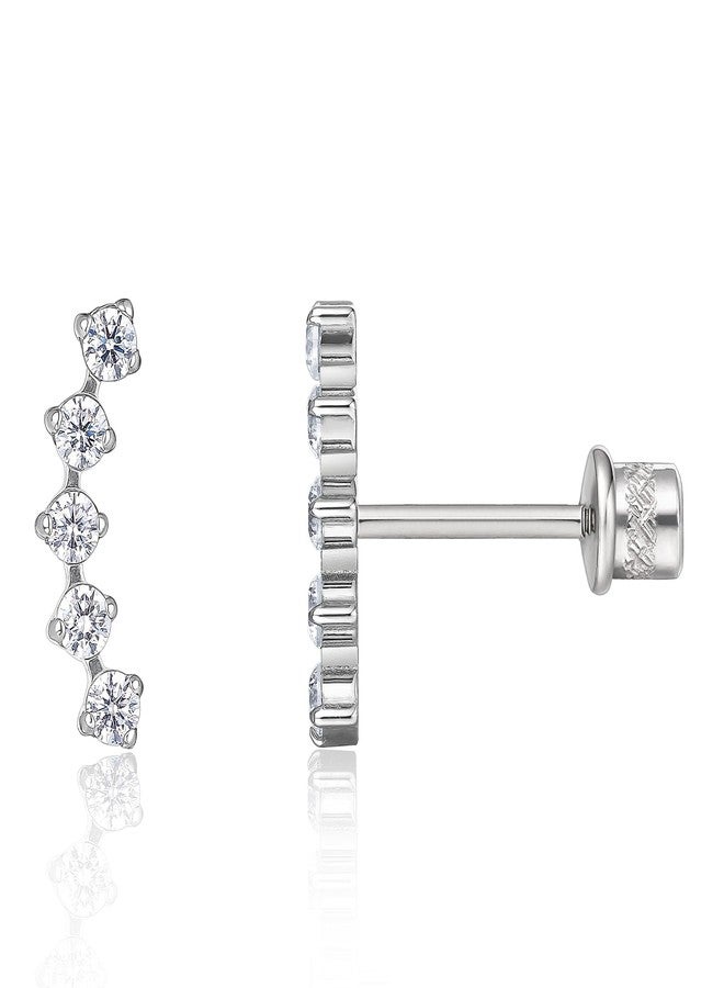 Limerencia Hypoallergenic G23 Implant Grade Titanium Stud Earrings Tragus 20G Helix F136 Piercing Post for Women Sensitive Ears Cartilage (Five Prong Cluster) - Image 1
